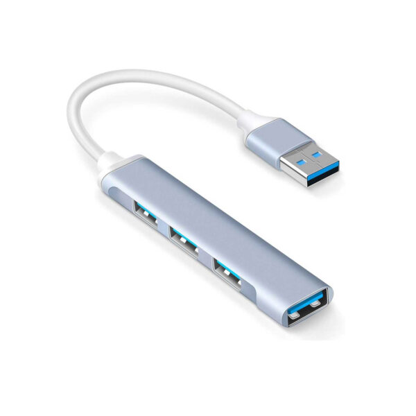 4-Port USB 3.0 Ultra Slim Portable Hub – Aluminum Alloy, High-Speed Data Transfer