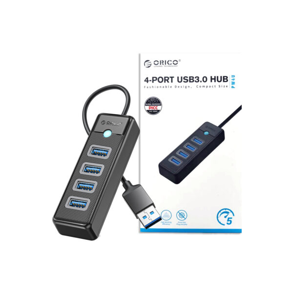 ORICO PW4U 4-Port USB 3.0 Hub – 5Gbps High-Speed Data Transfer