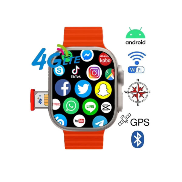 S8 Ultra 4G SIM Support Smart Watch, WiFi-enabled smartwatch, smartwatch with mini phone features, advanced smartwatches at MH Shopping Mall, 4G connectivity wearable.