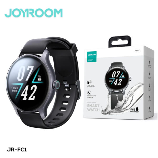 JOYROOM JR-FC1 Classic Series Smart Watch, smartwatch with call features, Bluetooth-enabled smartwatches, stylish dark gray smartwatch, advanced smartwatches at MH Shopping Mall.