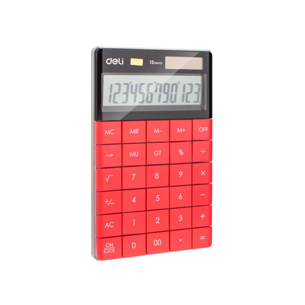 Deli E1589 Calculator, 12-digit modern calculator, dual power calculators, stylish and functional calculators at MH Shopping Mall, advanced office calculators.