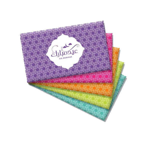 Eid envelopes, decorative Eidi envelopes, Eid gifting ideas, festive cash envelopes, stylish Eid stationery at MH Shopping Mall.