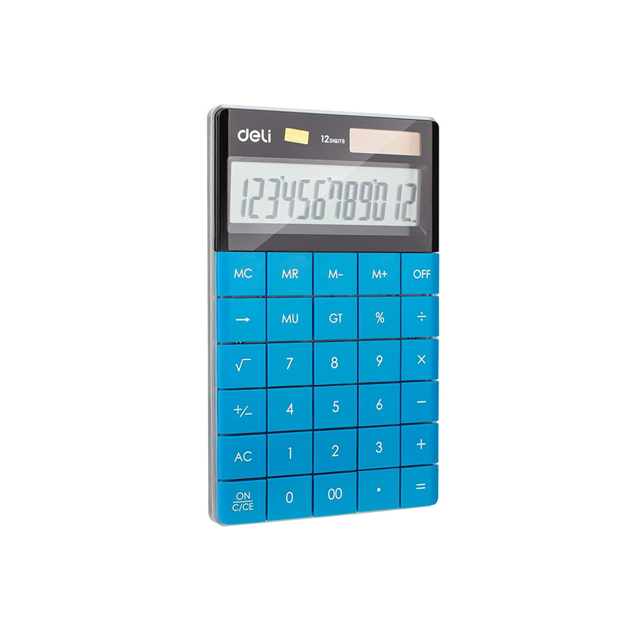 Deli E1589 Calculator, 12-digit modern calculator, dual power calculators, stylish and functional calculators at MH Shopping Mall, advanced office calculators.