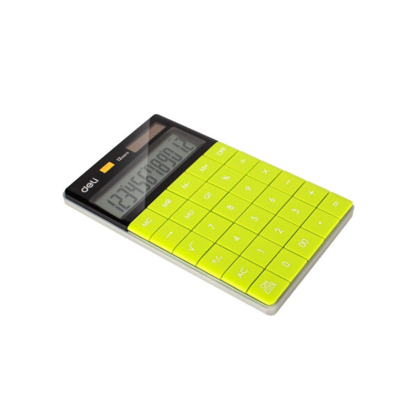 Deli E1589 Calculator, 12-digit modern calculator, dual power calculators, stylish and functional calculators at MH Shopping Mall, advanced office calculators.