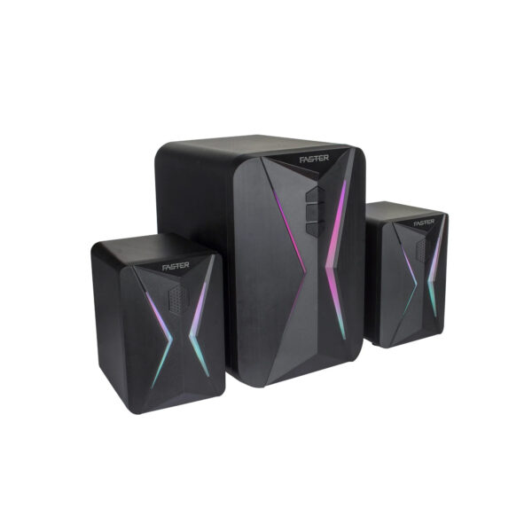 FASTER G-1000 RGB Lighting Mini Gaming Speaker with Subwoofer 20W – Immersive Sound and Stunning Lighting