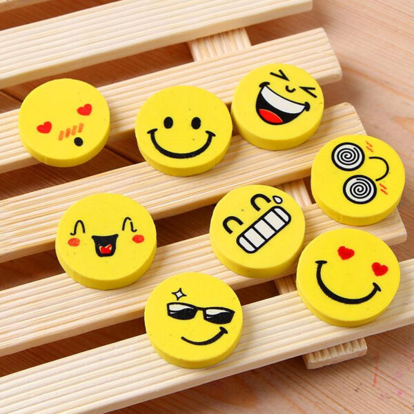 Emoji Eraser Lovely Smiling Face Cute Rubber for Kids – Pack of 4