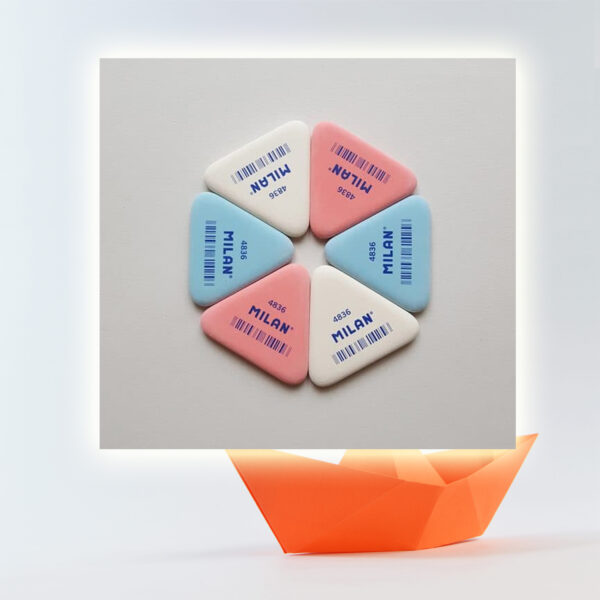 Milan Triangular Eraser 4836 – 1pc – Precise & Smudge-Free Erasing