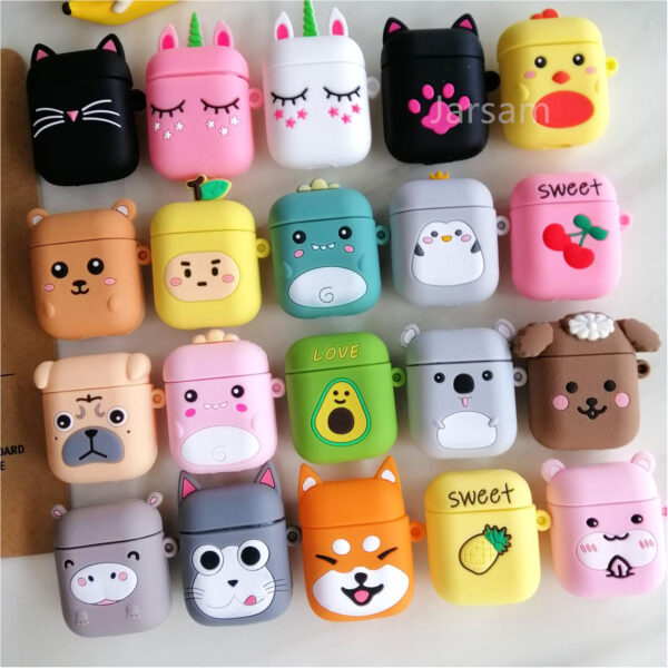 Cute Cartoon Silicone Case for AirPods 1 & 2 – Protective Wireless Earphone Charging Cover