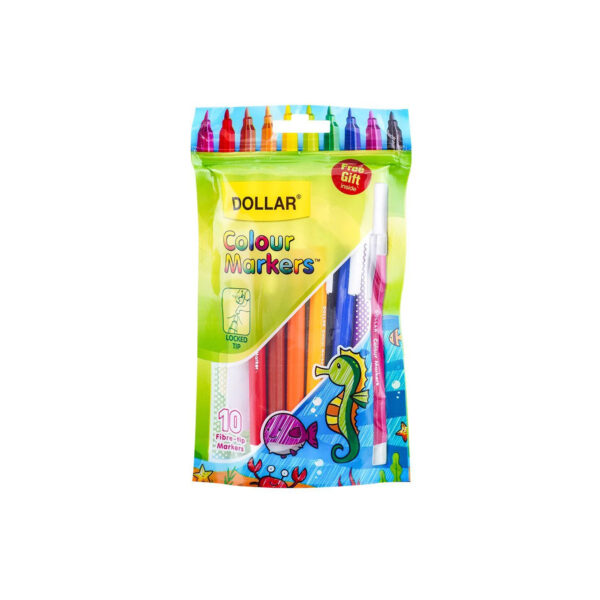 Dollar Colour Markers - Pack of 10 | Vibrant & Long-Lasting Colors - Image 2