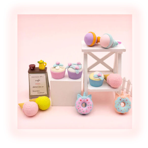 CandyLand Delicious Desserts Eraser Set of 4 – Fun & Colorful Erasers - Image 3