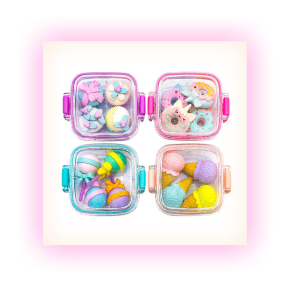 CandyLand Delicious Desserts Eraser Set of 4 – Fun & Colorful Erasers