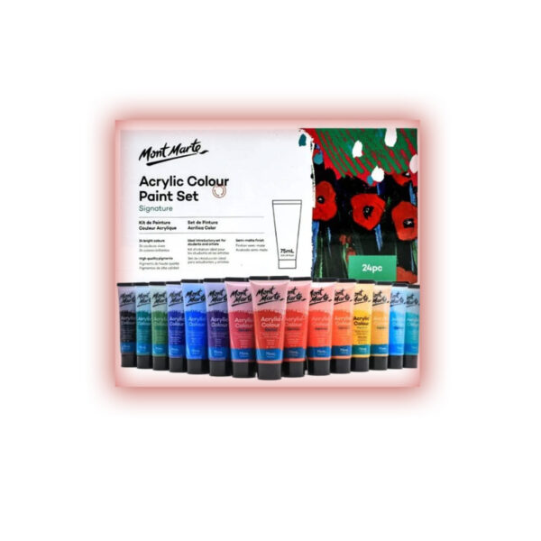 Mont Marte Acrylic Paint 75ml Pack of 12 – Bold Colors for Creative Projects