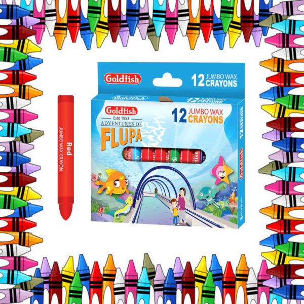 Junior Artist Crayons Jumbo Goldfish – Pack of 12 Vibrant Colors